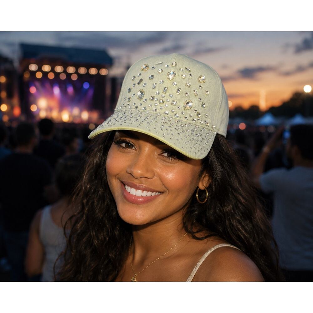 Rhinestone Accent Y2K Hip Hop style Shiny Bling Streetwear Baseball Cap Hat